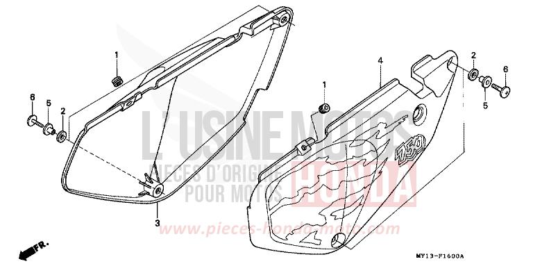 SIDE COVER for Africa Twin 750 SPACE BLUE (PB136I) from 1994